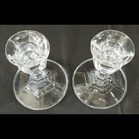 Crystal set of 4 candle stick holders set a four new in box - Picture 3 of 7